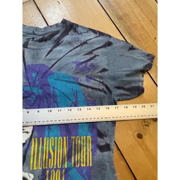 Guns N Roses T-Shirt Illusion Tour 1991 Tie Dye Use Your Illusion Blue Bravado S - Picture 4 of 5
